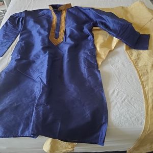 Men's blue and gold Kurta
